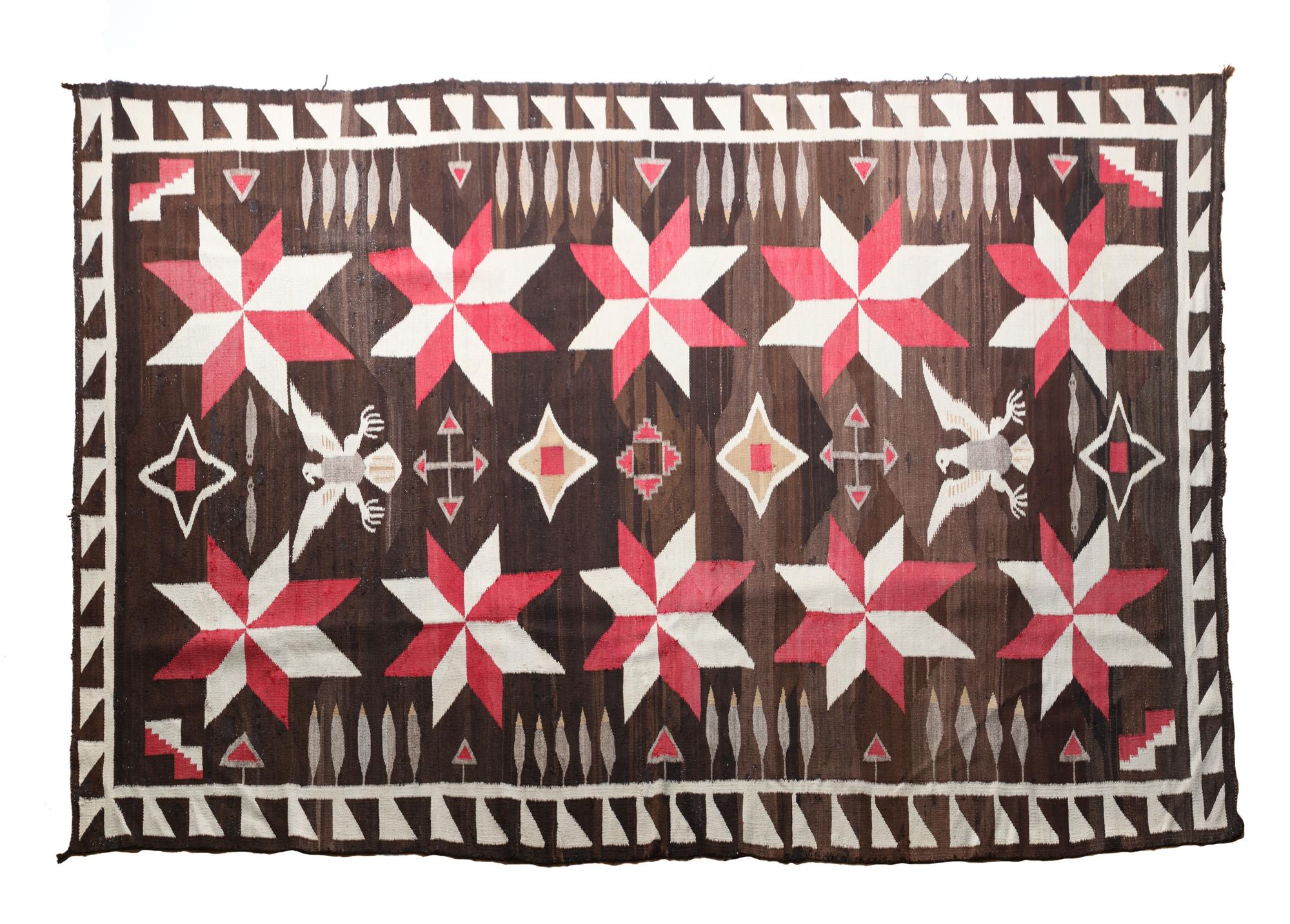 Navajo Crystal Pictorial Rug 127 x 66 inches — Early 20th Century