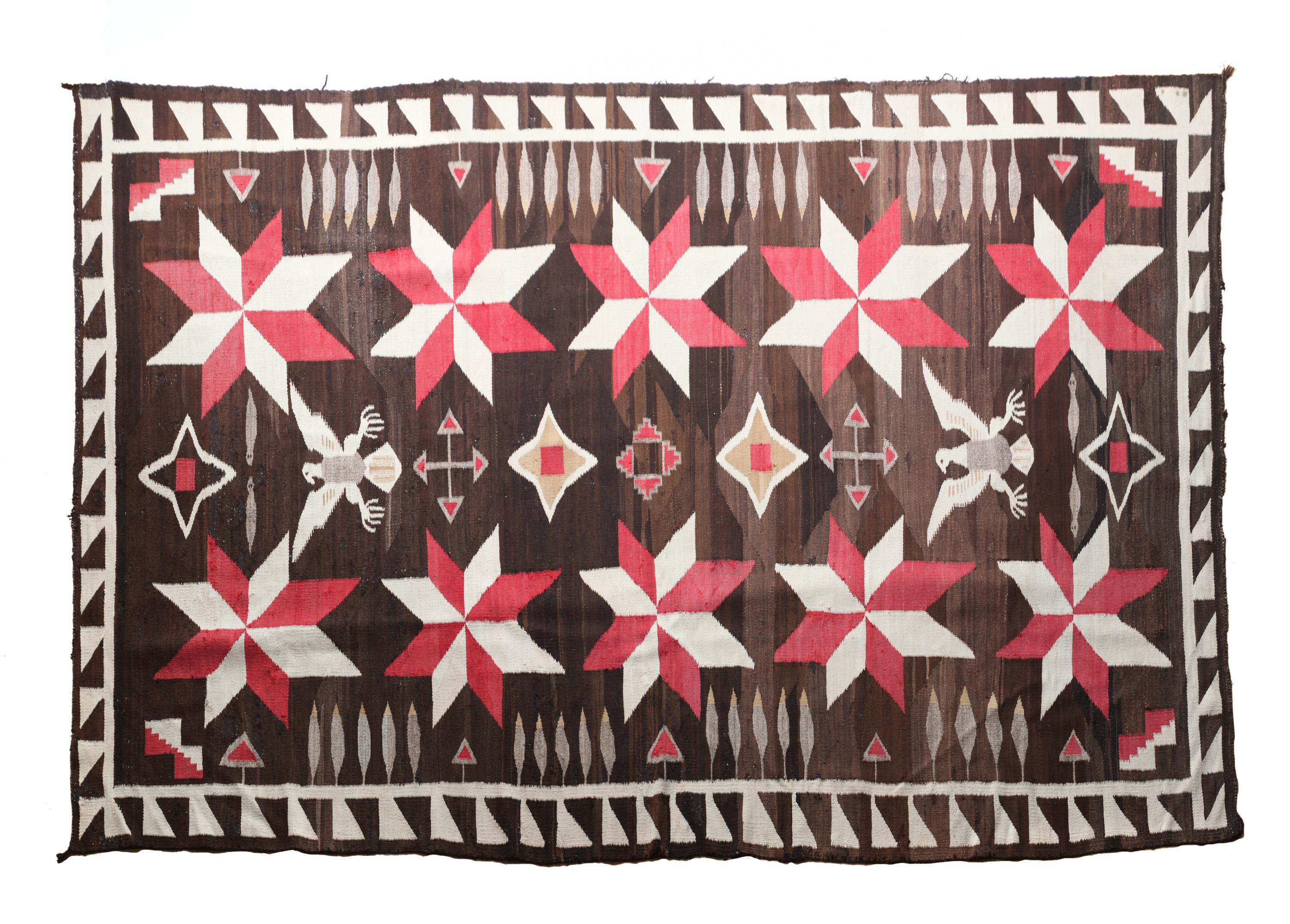 Navajo Crystal Pictorial Rug 127 x 66 inches — Early 20th Century