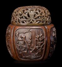 A Chinese Bronze Hand Warmer