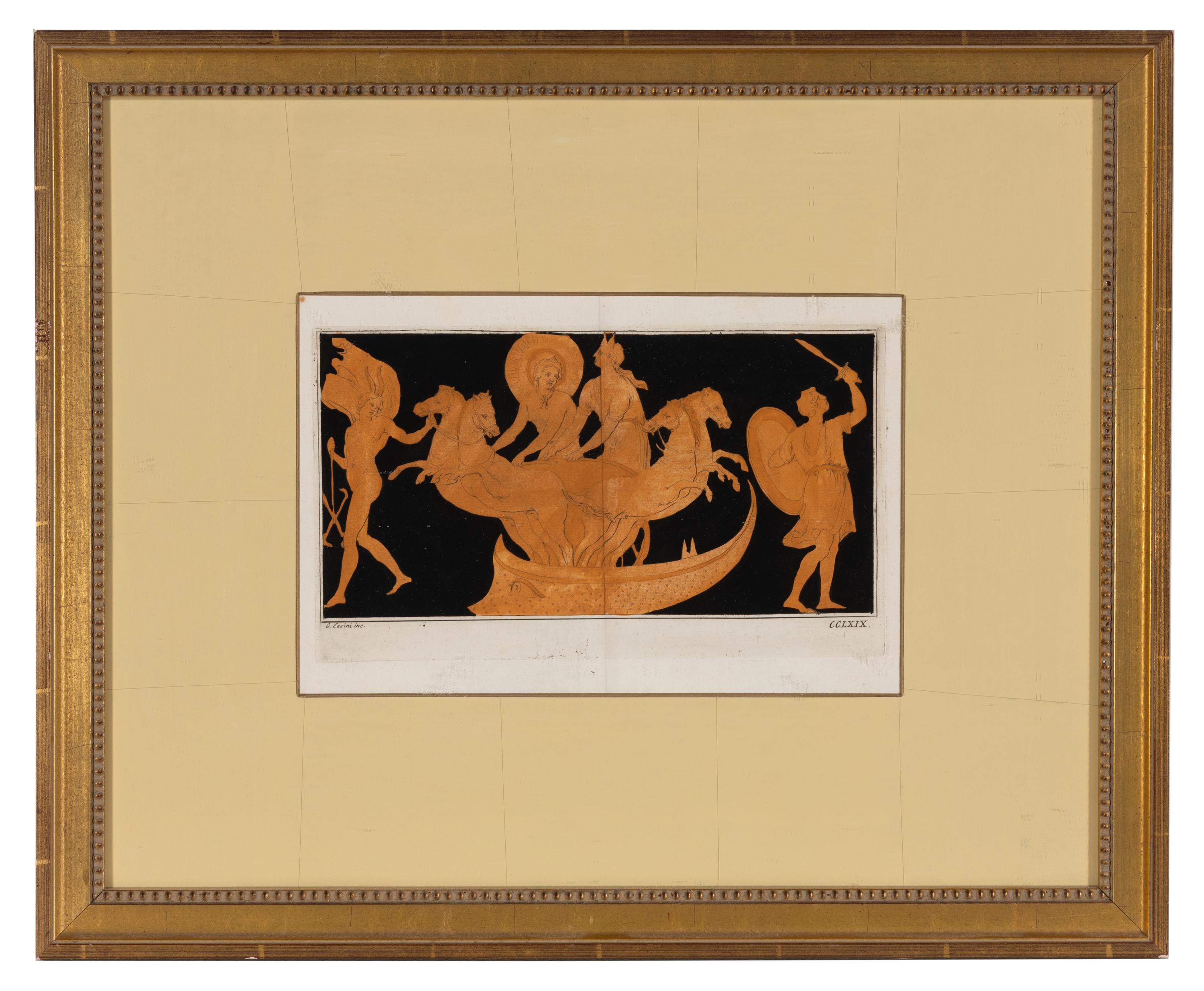 A Group of Eight Hand-Colored Engravings of Vase Designs