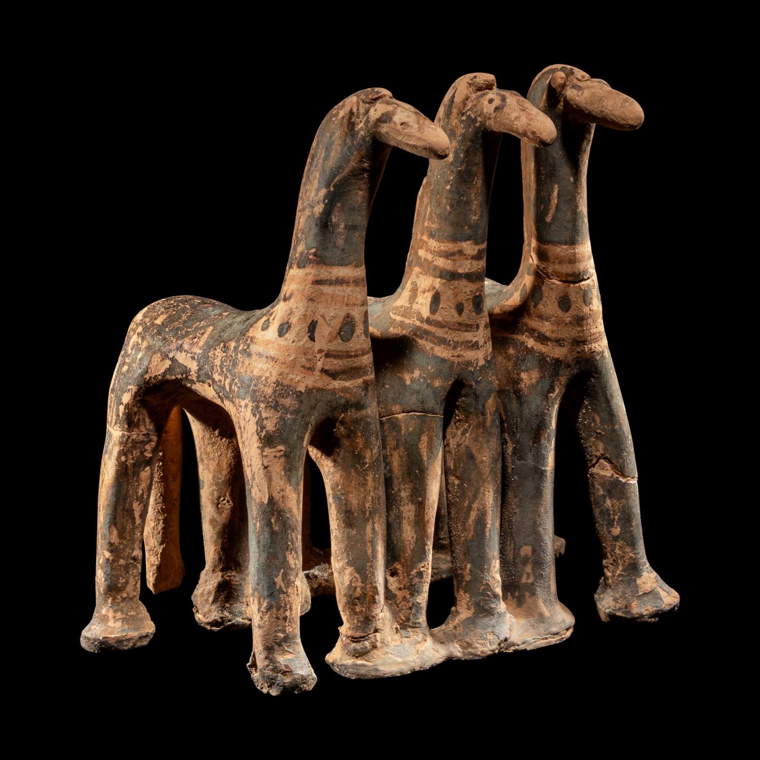 Three Attic Terracotta Horses
