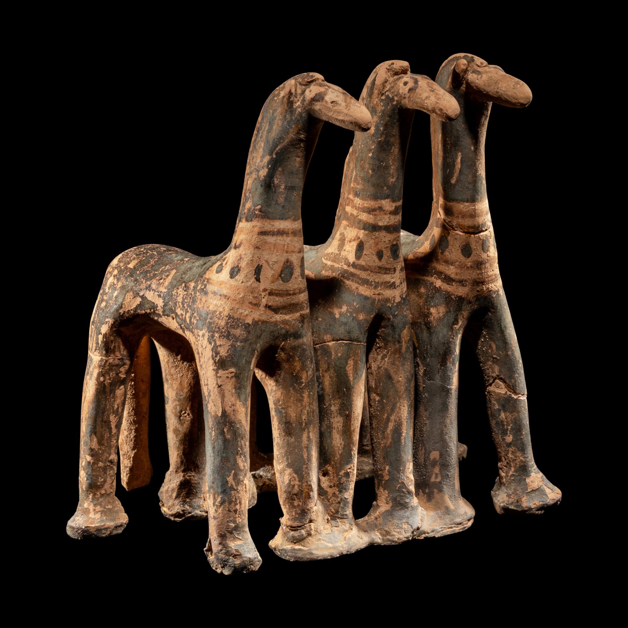 Three Attic Terracotta Horses