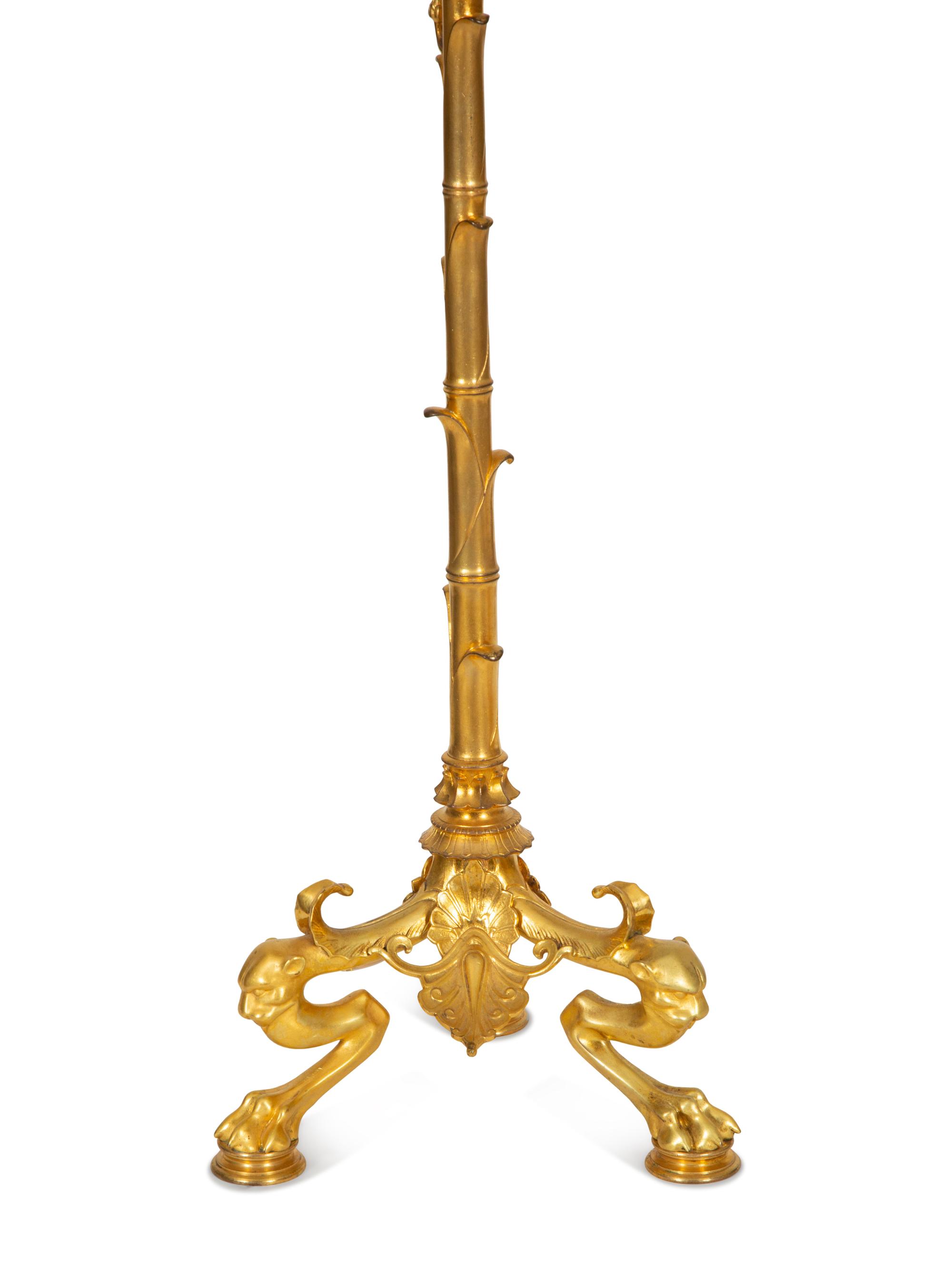 A Pair of Neoclassical Gilt Bronze Six-Light Candelabra
