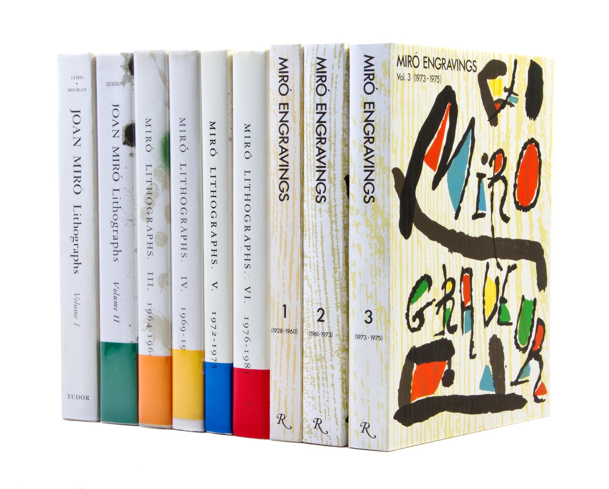 (MIRO, JOAN) Lithographs I-VI. NY and Paris, 1972-92. 6 vols. With Miro Engravings. NY, 1928-75.
