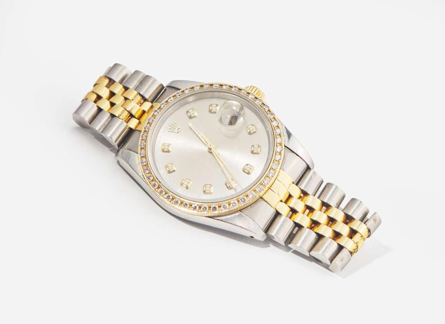 A Ladies Two-Tone Oyster Perpetual Datejust with Diamonds