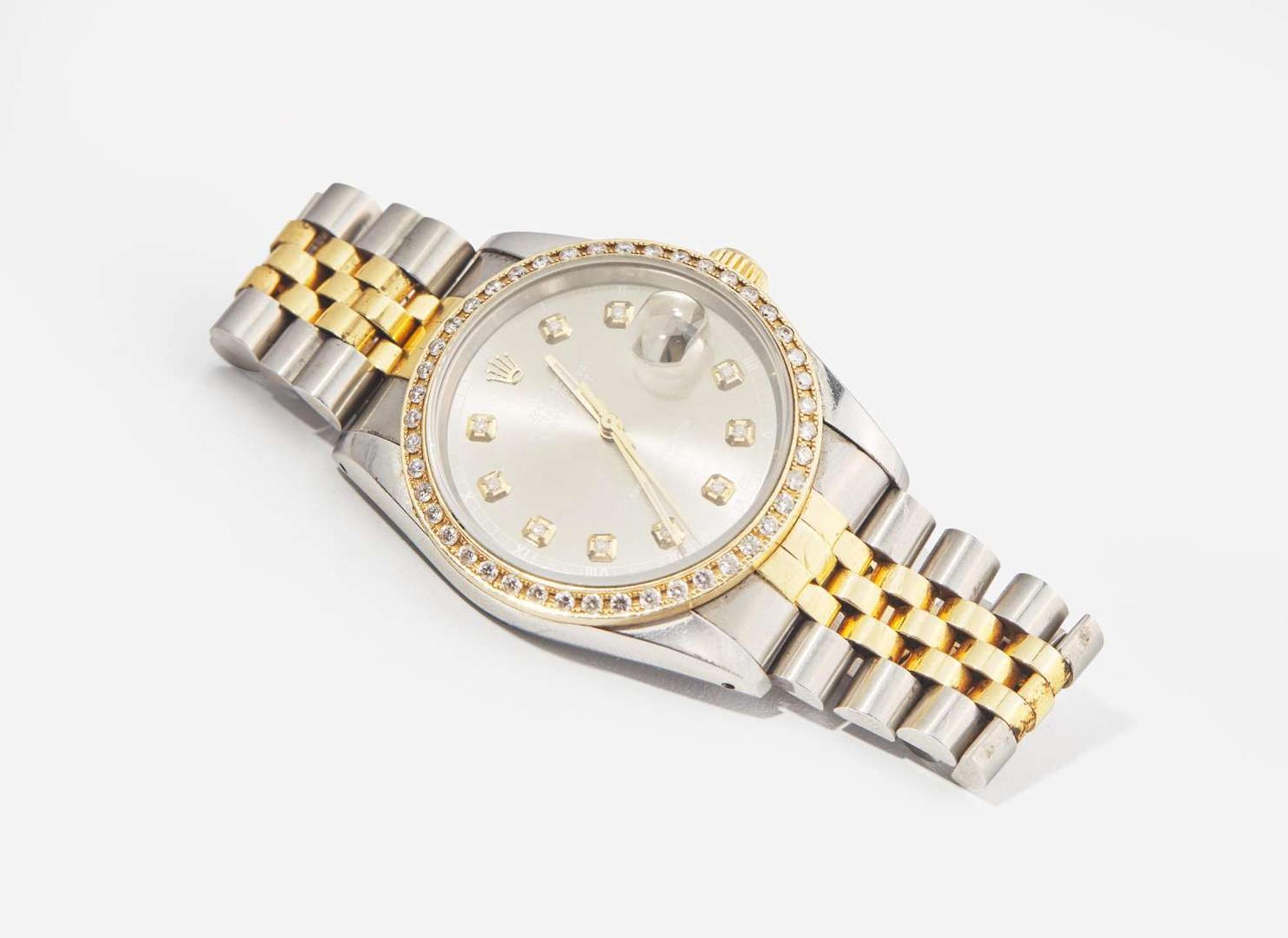 A Ladies Two-Tone Oyster Perpetual Datejust with Diamonds