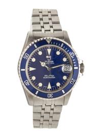 TUDOR, REF. 75190B STAINLESS STEEL SUBMARINER DATE WATCH
