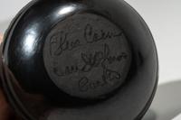 Blackware Pottery Jar, with Repeating Feather Design