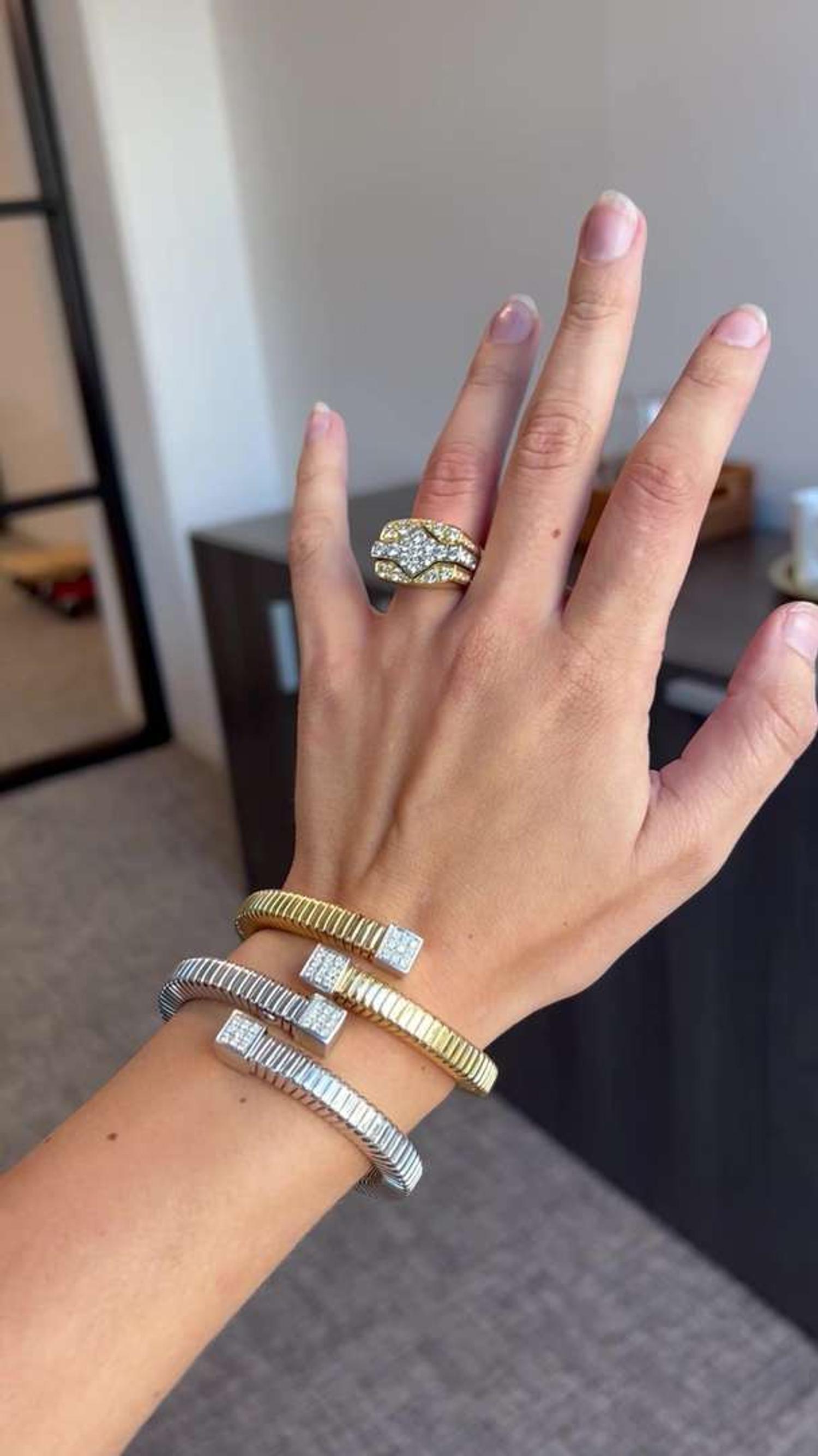 An 18K white gold and diamond cuff bracelet Florence, Italy