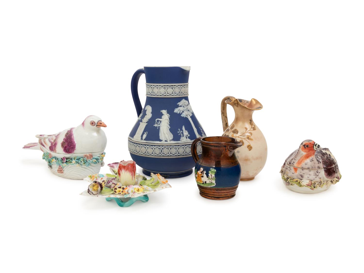 A Group of Five English Ceramic Articles