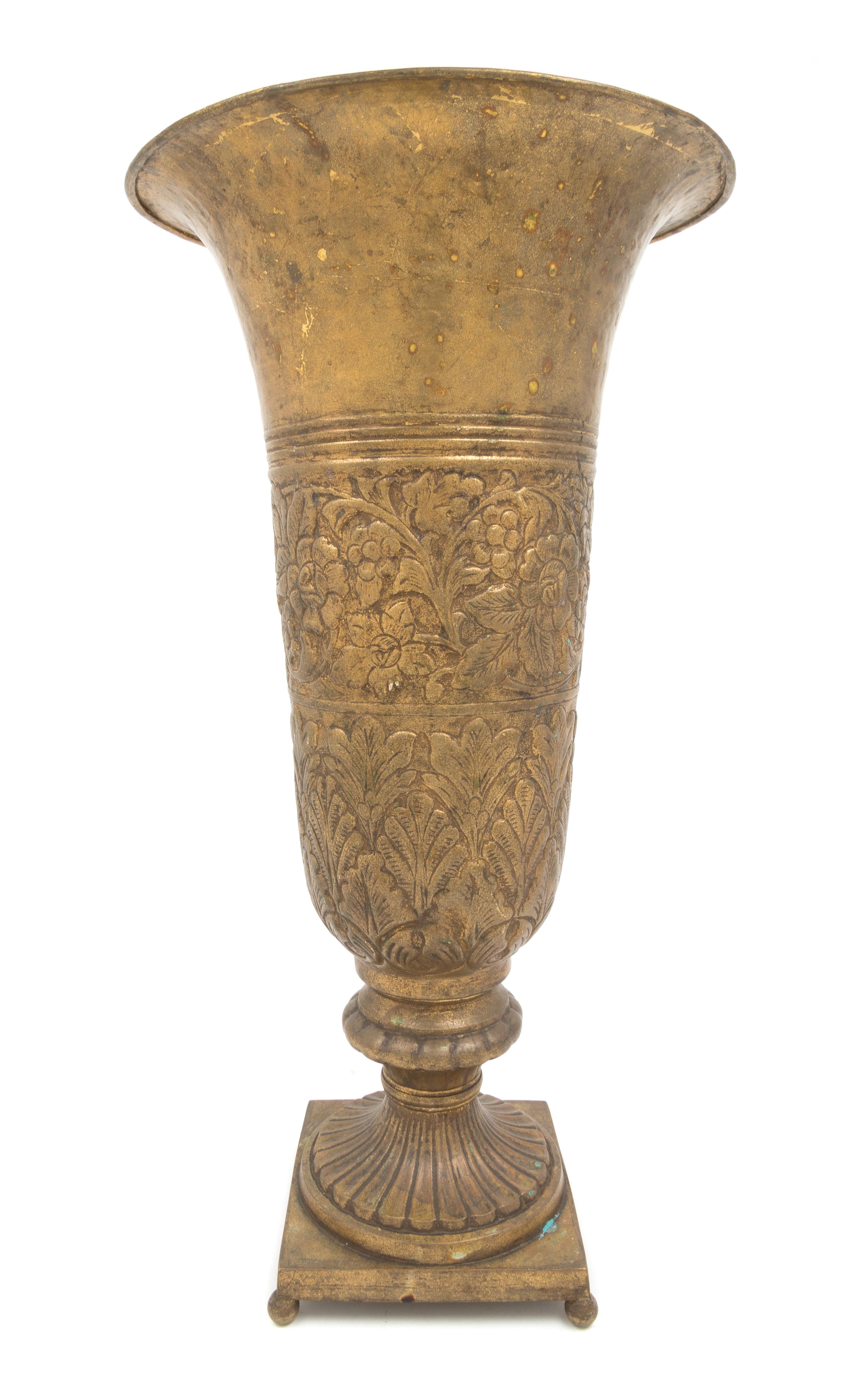 A Neoclassical Gilt Bronze Vase Height 19 1/2 inches.