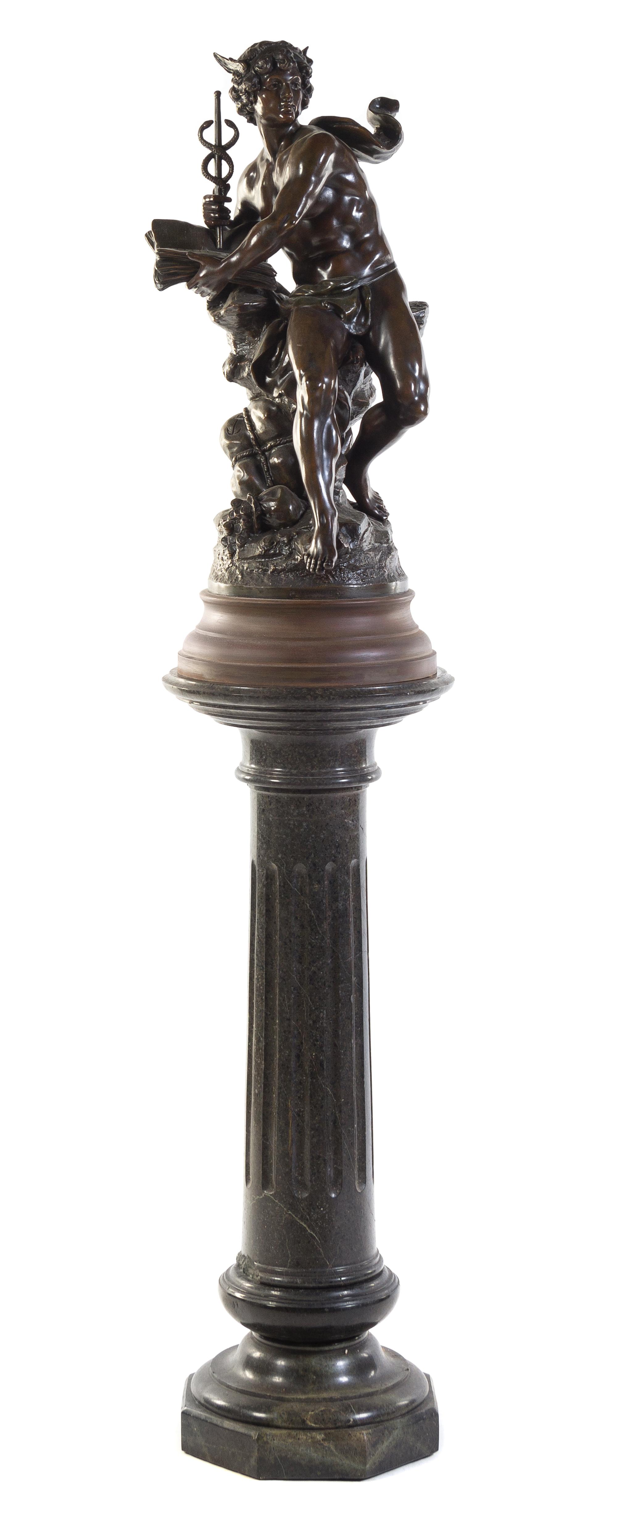A French Patinated Metal Figural Group Height of bronze 28 inches. — AFTER LOUIS AUGUSTE & HYPPOLYTE FRANCOIS MOREAU