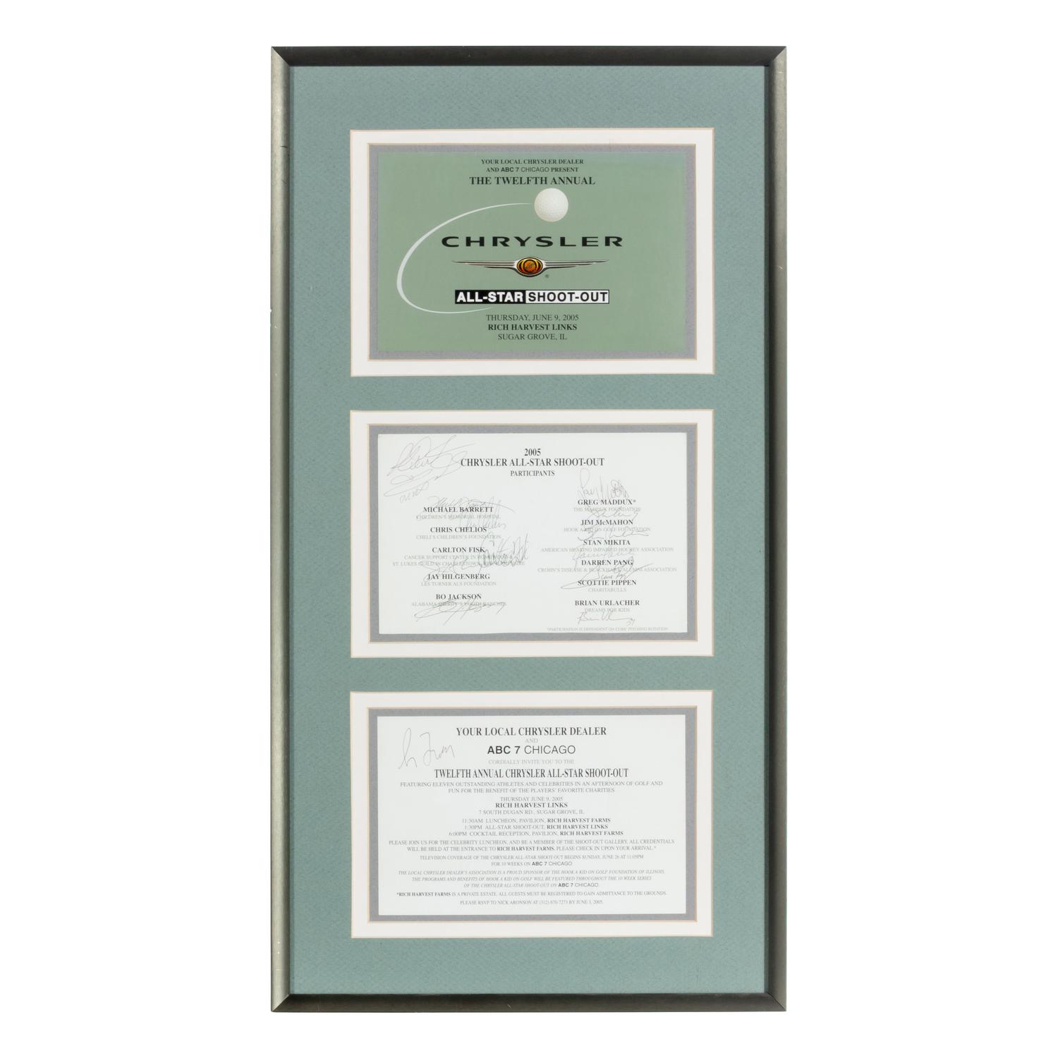 A Collection of 2005 Chrysler Golf Shootout Signed Autograph Items Featuring Chicago Hall of Famers and Legends Including Scottie Pippen and Bo Jackson