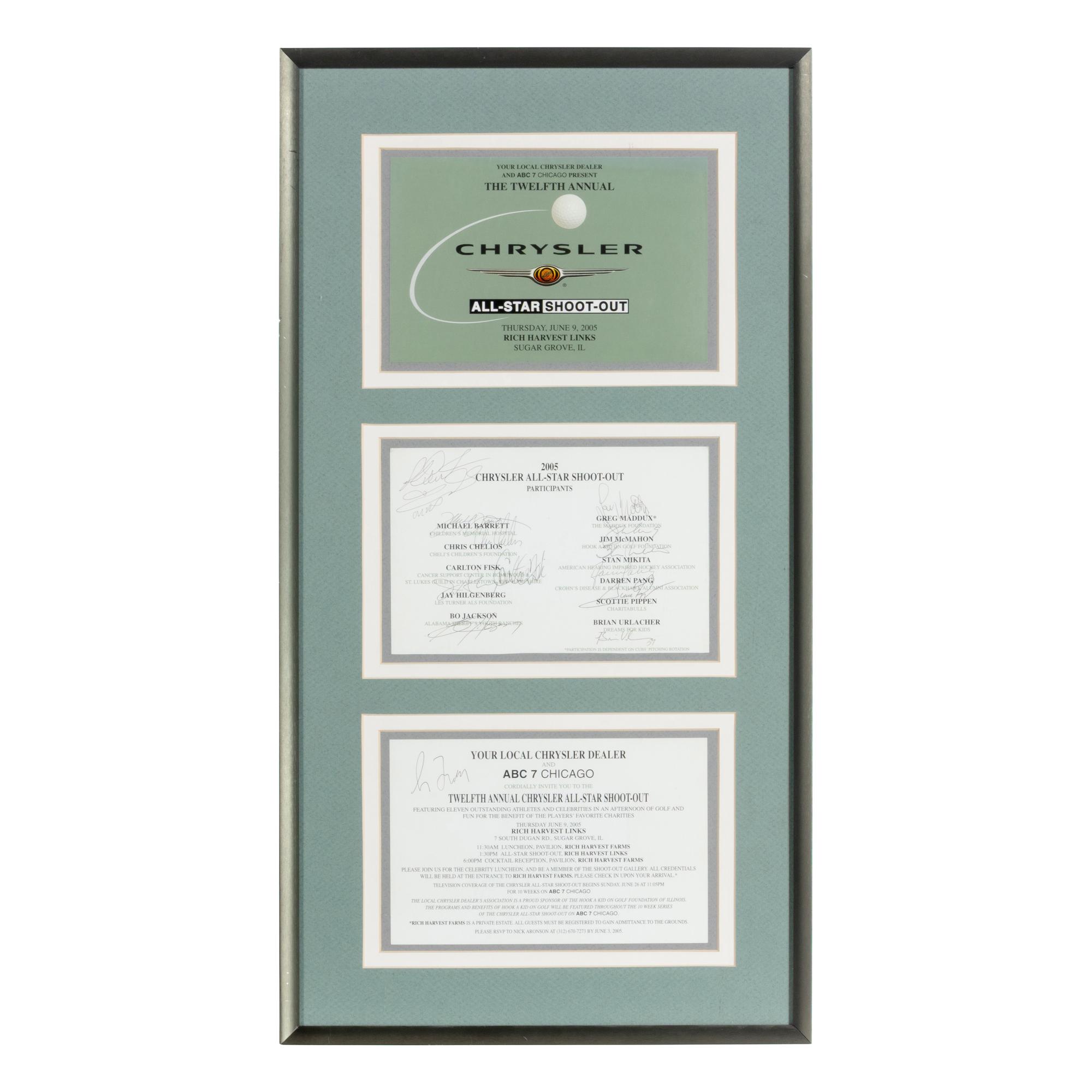 A Collection of 2005 Chrysler Golf Shootout Signed Autograph Items Featuring Chicago Hall of Famers and Legends Including Scottie Pippen and Bo Jackson