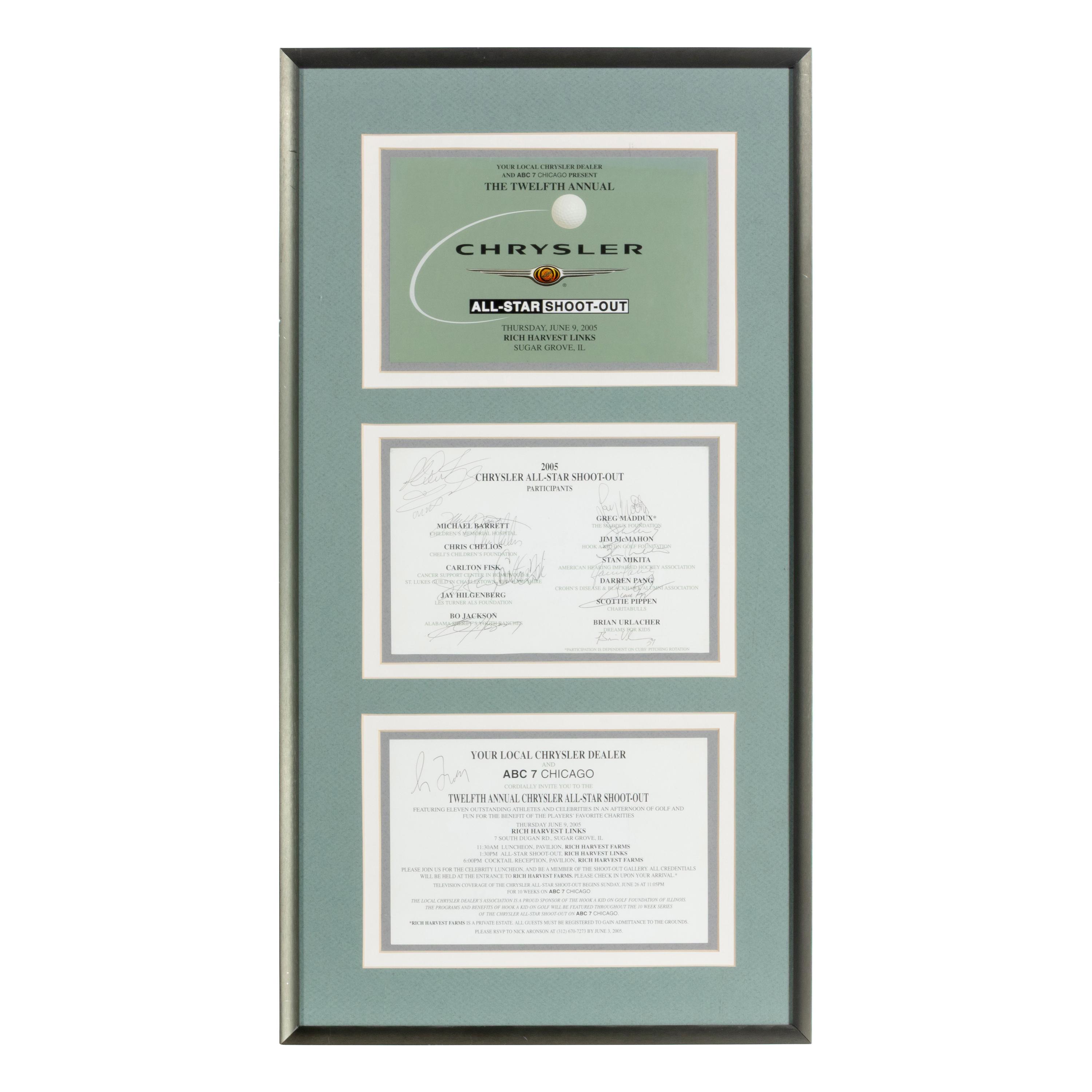 A Collection of 2005 Chrysler Golf Shootout Signed Autograph Items Featuring Chicago Hall of Famers and Legends Including Scottie Pippen and Bo Jackson