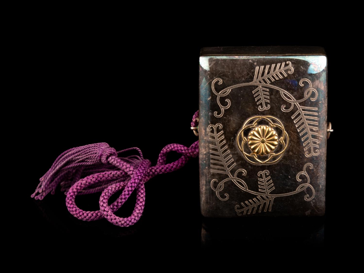 A Japanese Silver Rectangular Box-Form Bonbonnière