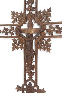 A French Cast Iron Crucifix Grave Marker