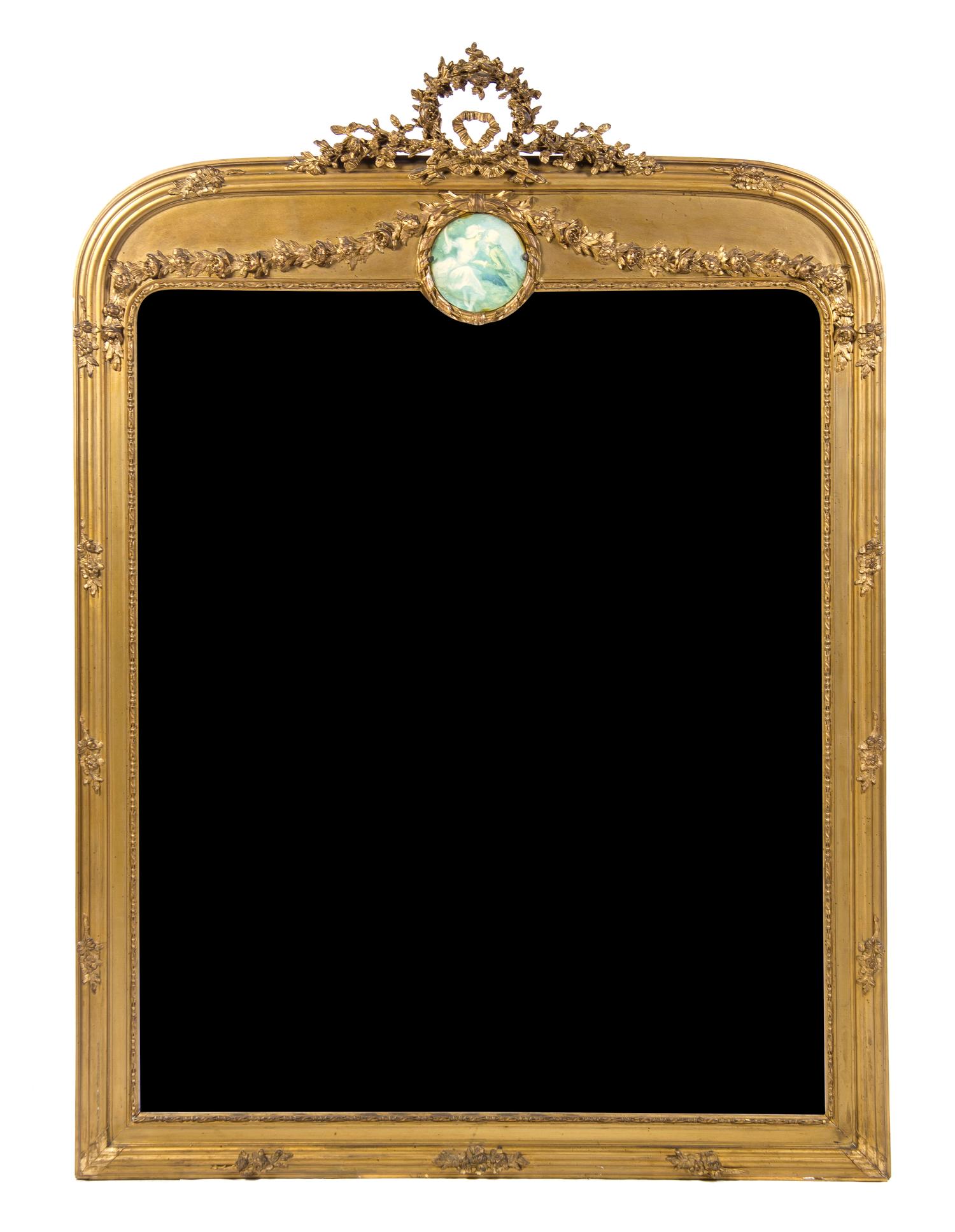 A Victorian Giltwood Pier Mirror, Height 66 x width 48 1/2 inches.