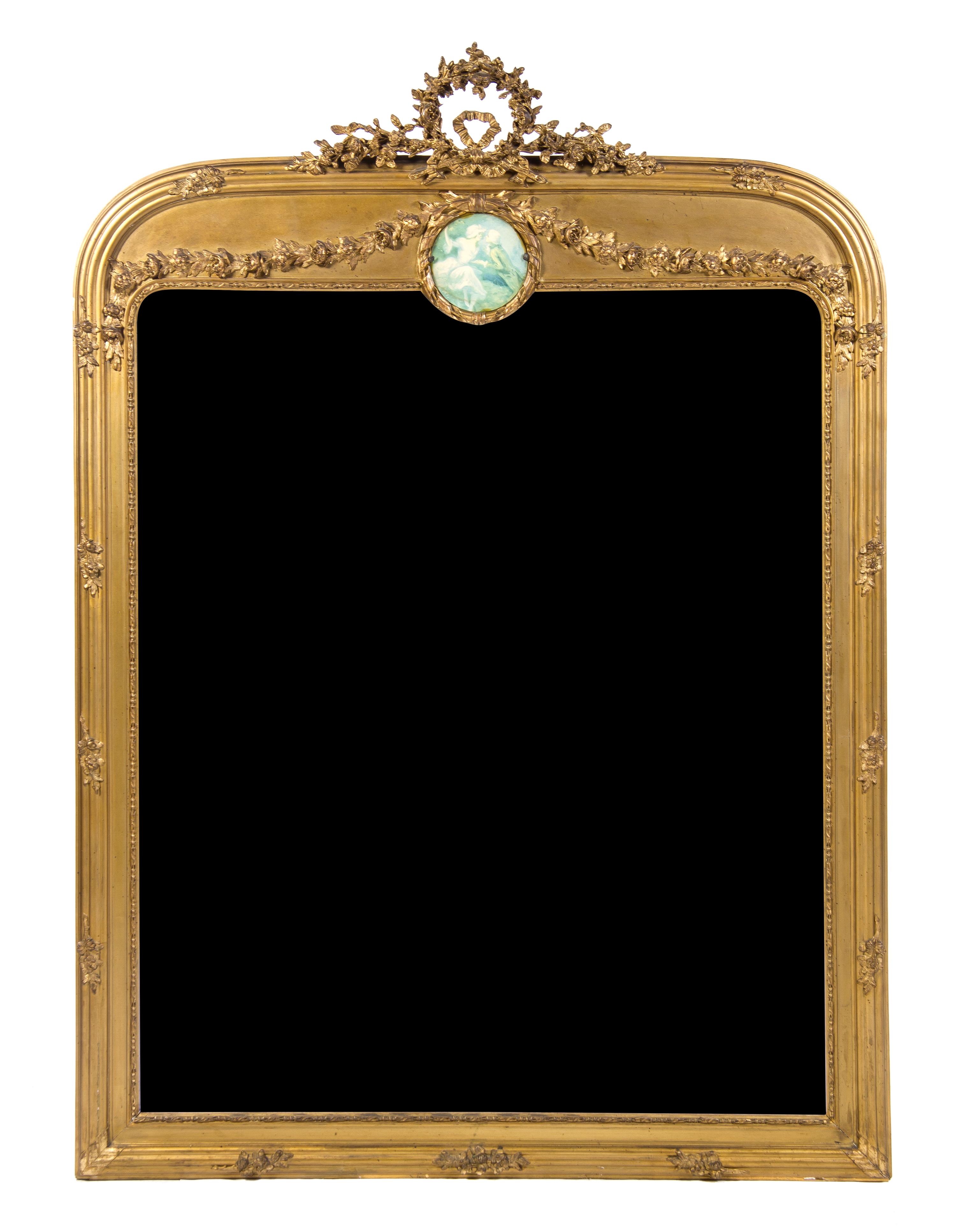 A Victorian Giltwood Pier Mirror, Height 66 x width 48 1/2 inches.