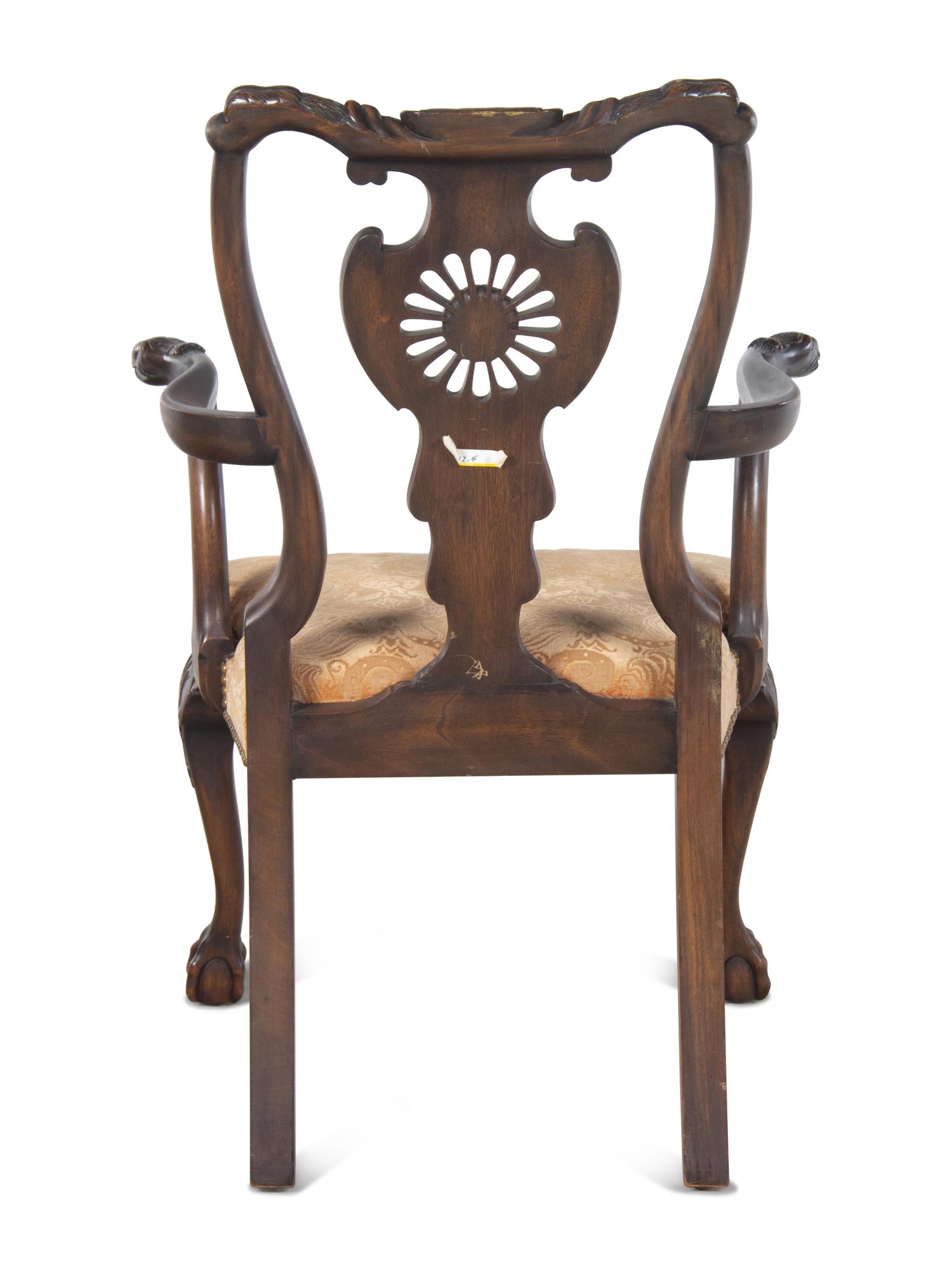 A George II Style Carved Mahogany Armchair