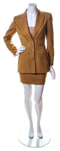 A Claude Montana Mustard Wool Ensemble, Size 38/4.