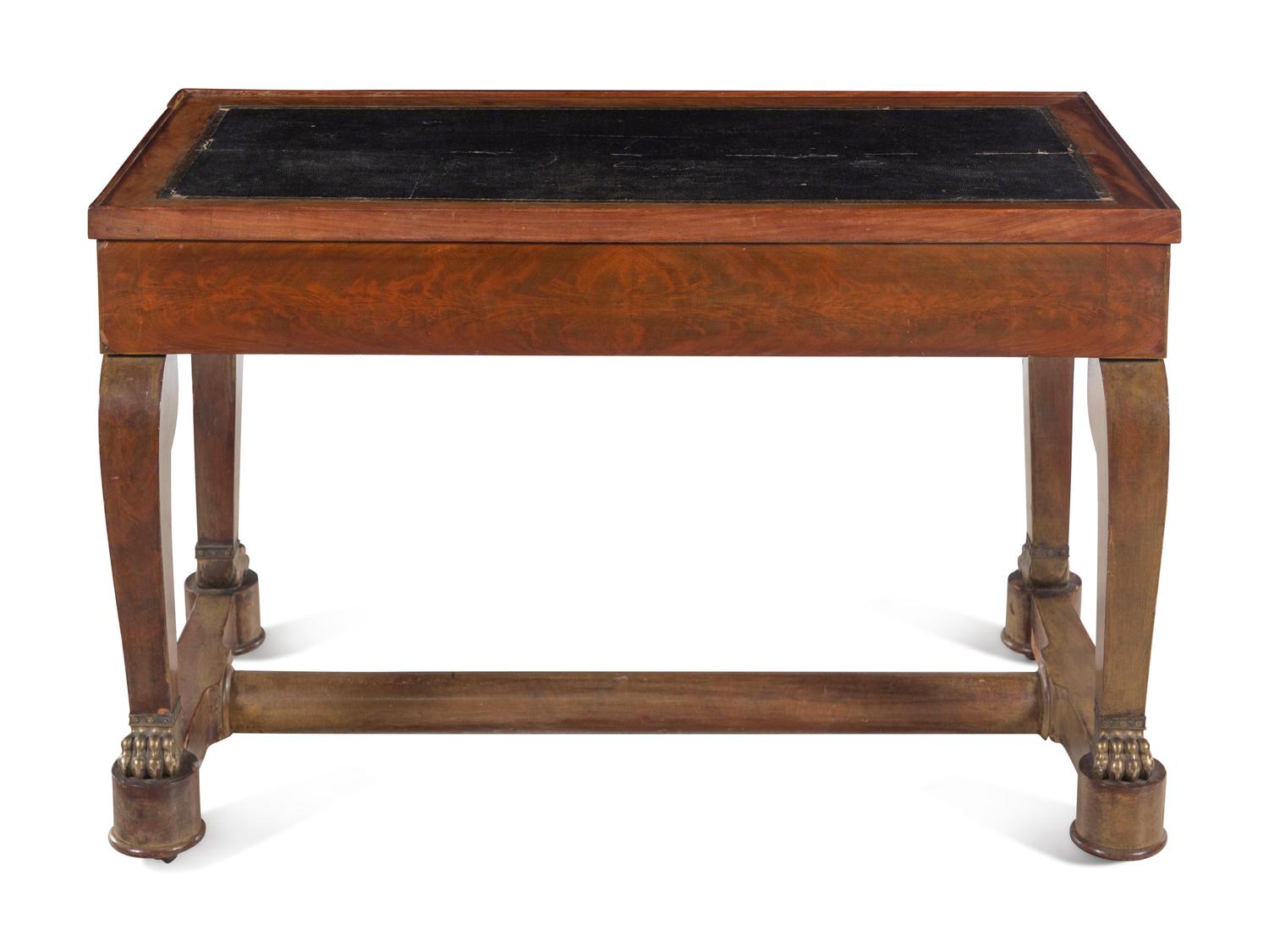 An Empire Style Gilt Metal Mounted Painted Game Table