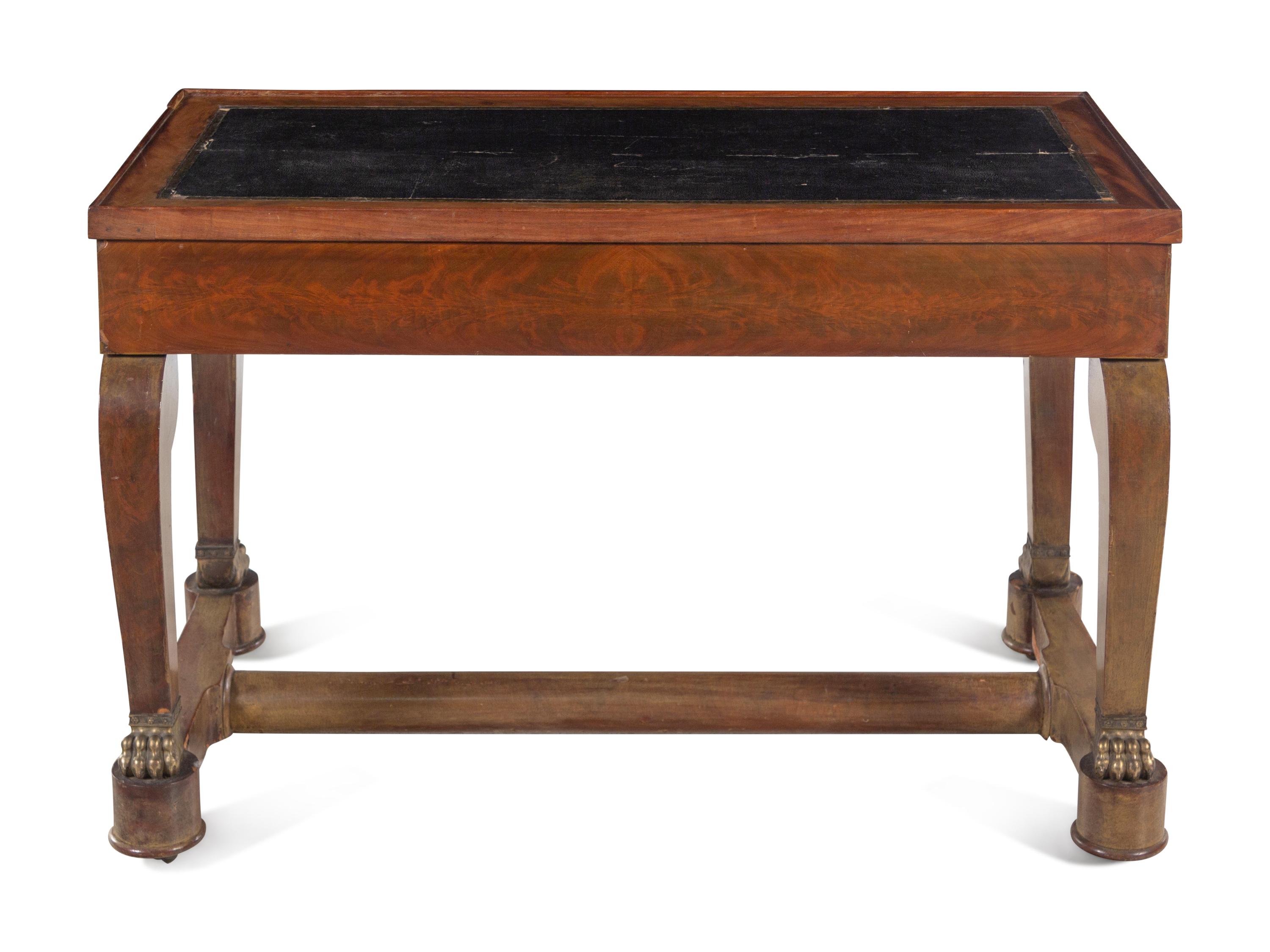 An Empire Style Gilt Metal Mounted Painted Game Table