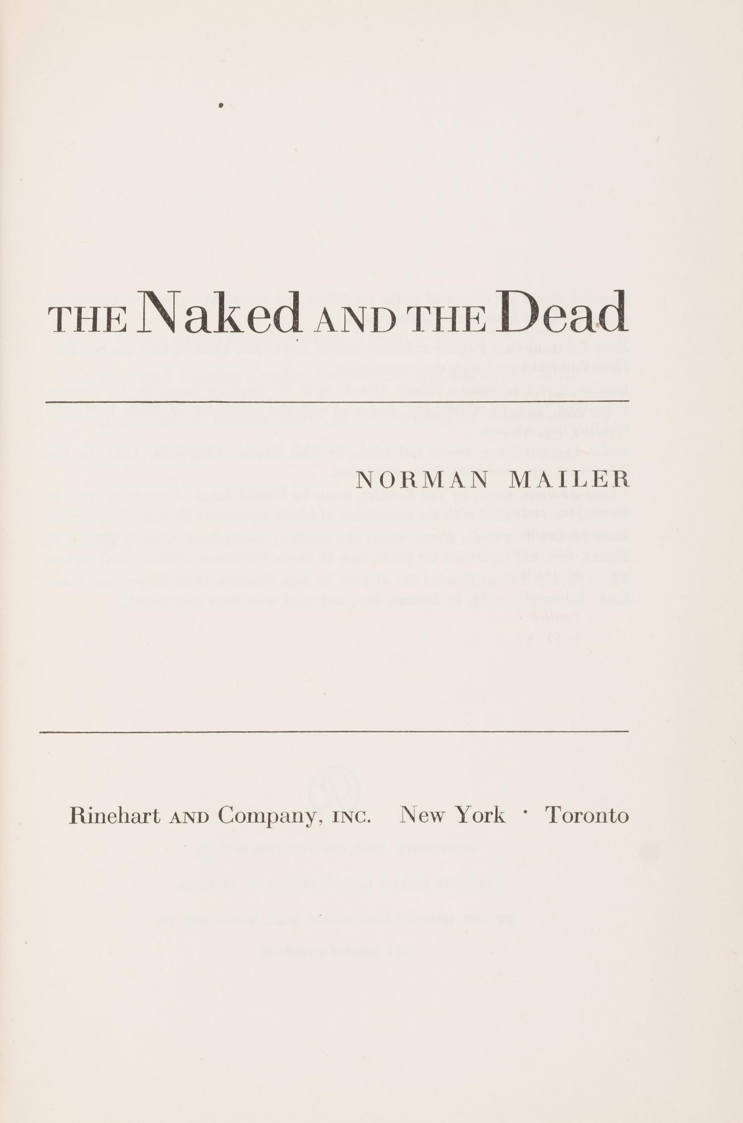 [Literature] Mailer, Norman. The Naked and the Dead