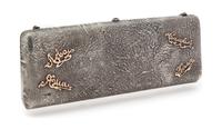 A Russian Samodorok Silver Purse, Maker's Mark EK in a Triangle, Moscow, Late 19th/Early 20th Century, the rectangular case with applie