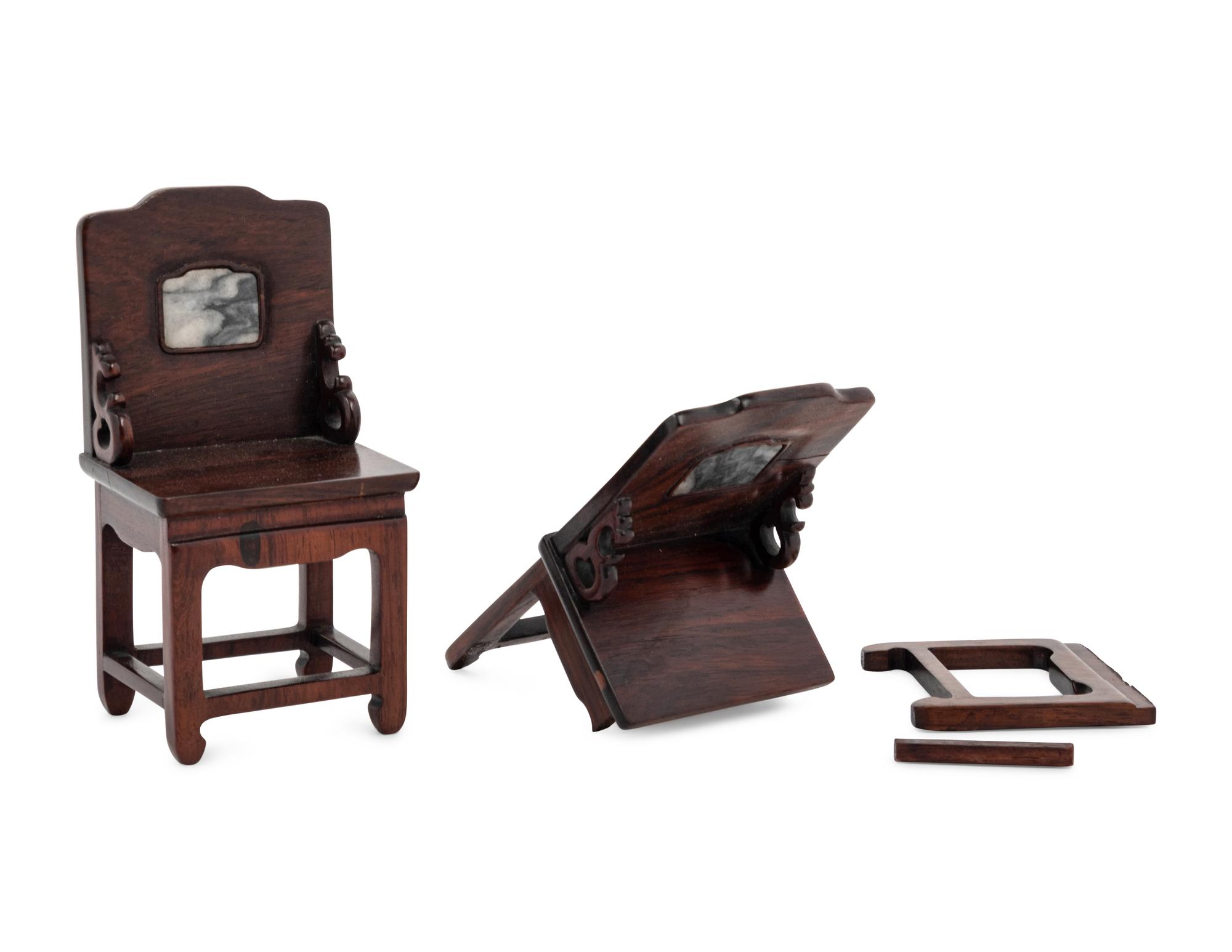A Pair of Chinese Miniature Side Chairs