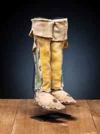 Comanche Beaded Hide Boot Moccasins