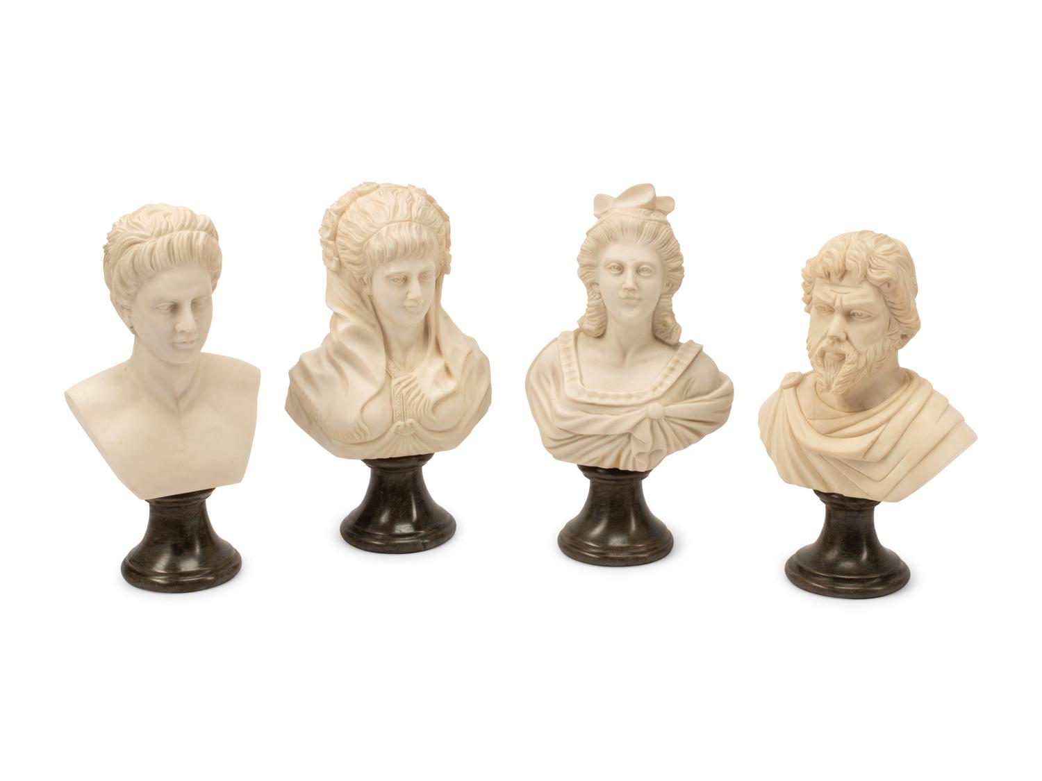 A Set of Four Italian Marble Busts
