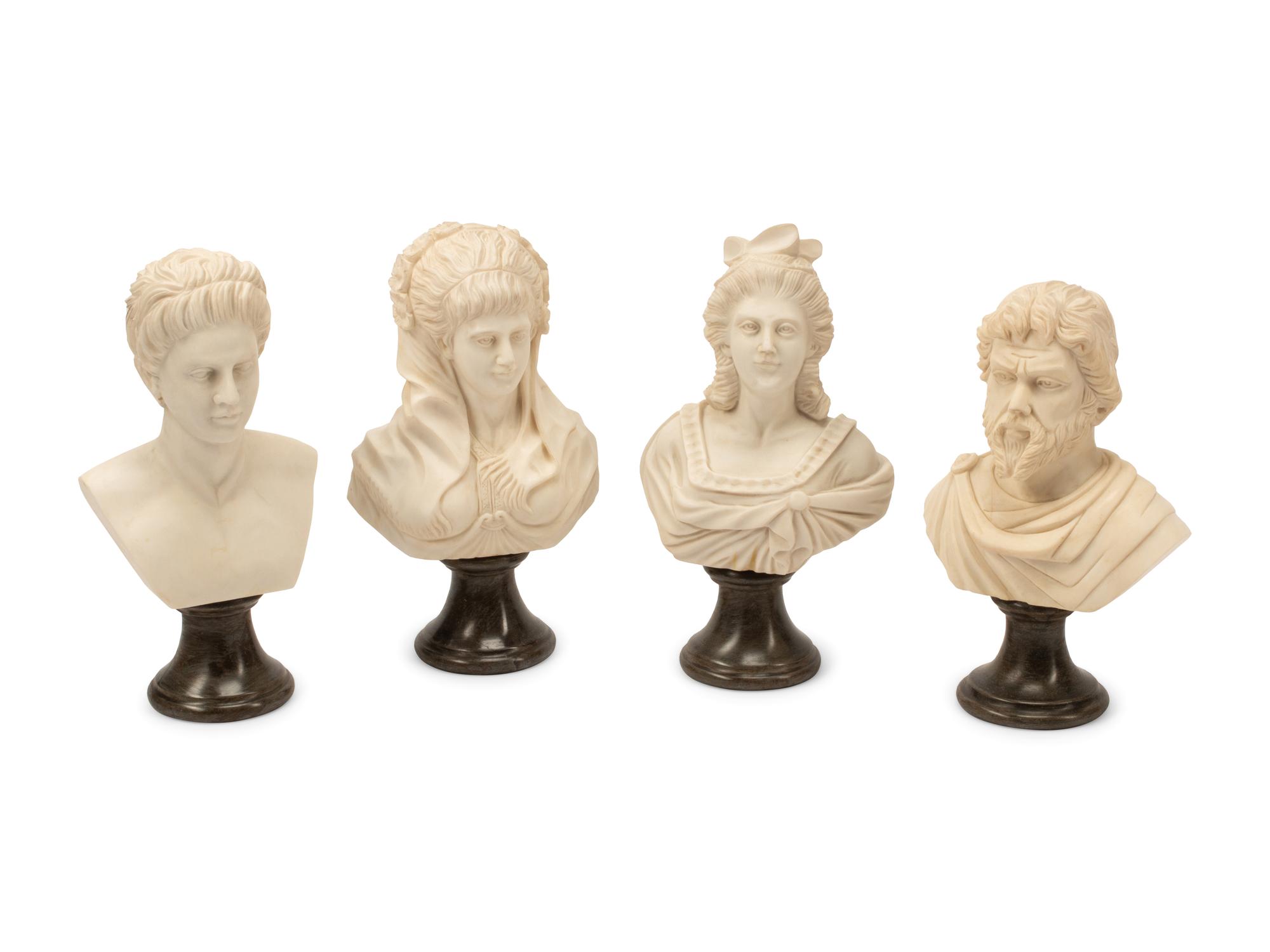 A Set of Four Italian Marble Busts
