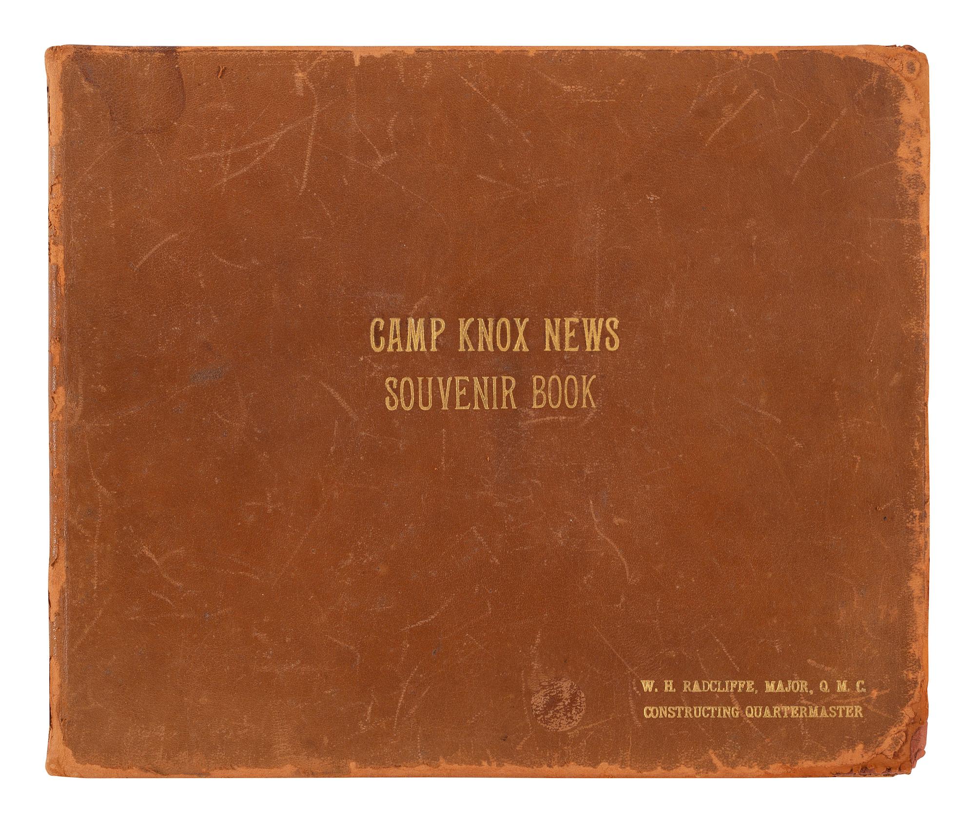[WORLD WAR I]. Camp Knox News Souvenir Book belonging to Major William Radcliffe, Commander of the Army Quartermaster Corps at Camp Knox, KY. Ca 1919.