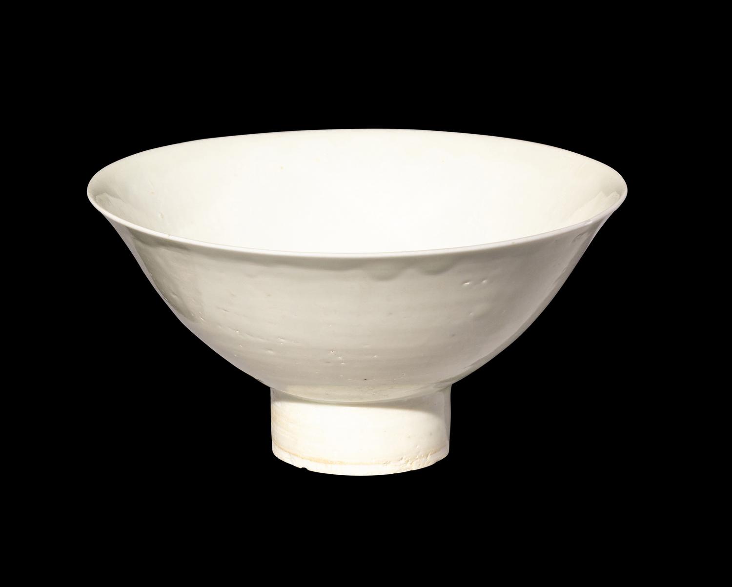 A Chinese White Glazed Porcelain Stem Bowl