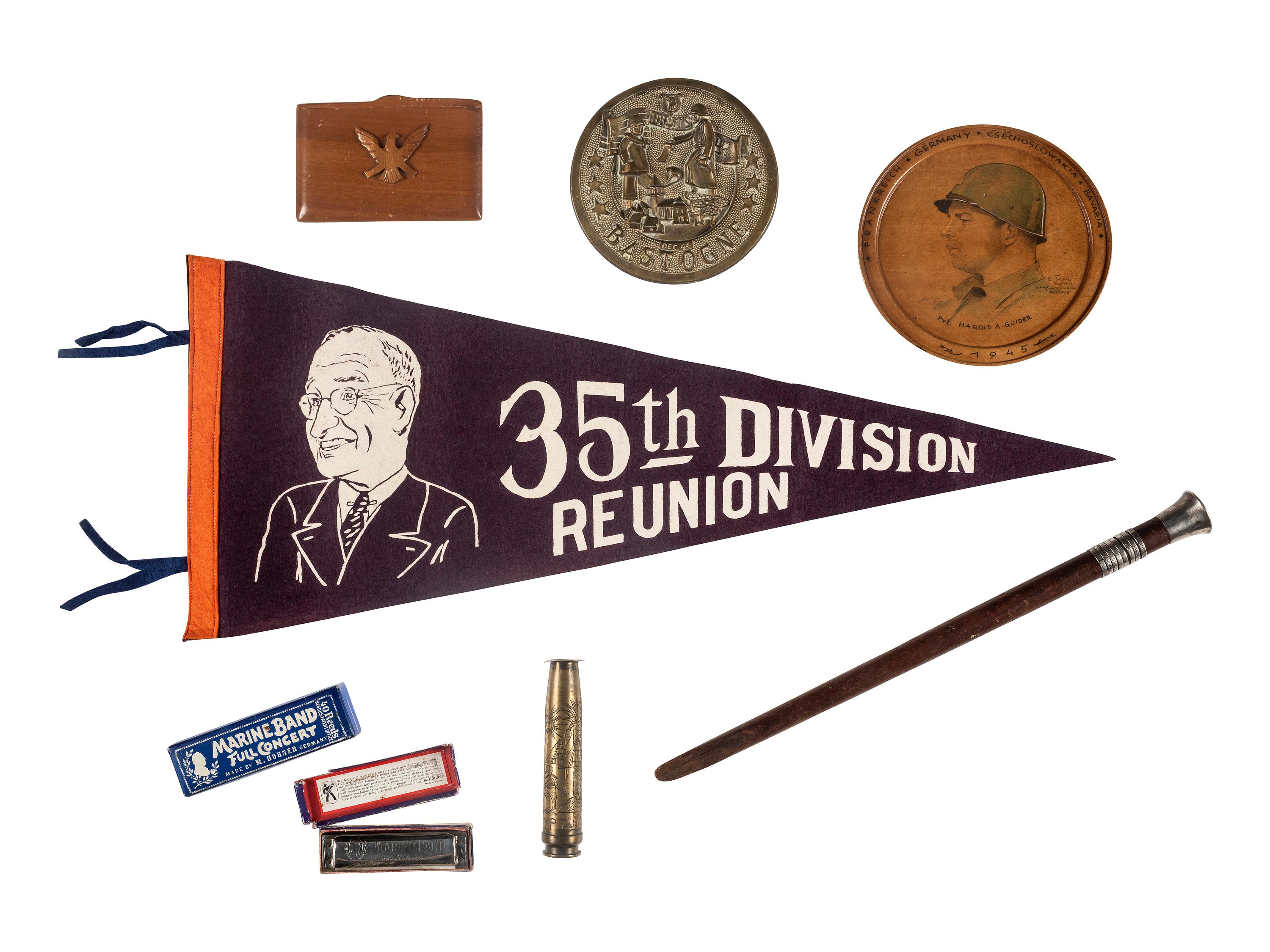 [WORLD WAR II]. A collection of 14 miscellaneous objects relating to Allied Powers, including: