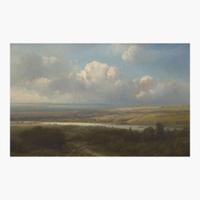 Pieter Lodewijk Francisco Kluyver (Dutch, 1816–1900) Extensive Landscape with Rolling Clouds