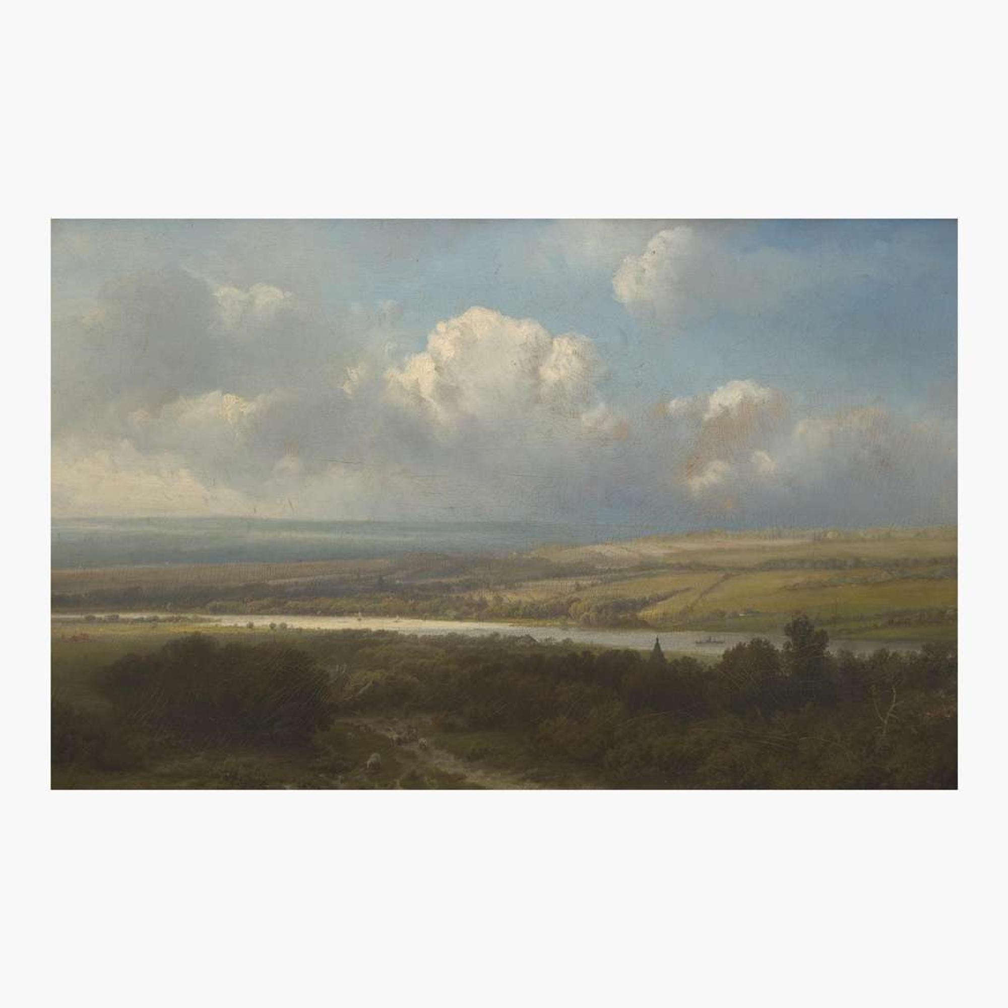 Pieter Lodewijk Francisco Kluyver (Dutch, 1816–1900) Extensive Landscape with Rolling Clouds