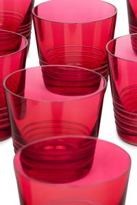 A Set of Sixteen Hermès Attelage Pink Glass Tumblers