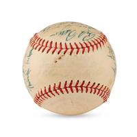A 1949 Cleveland Indians Team Signed Autograph Baseball Featuring Multiple Hall of Famers (PSA Letter of Authenticity),