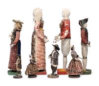 Eight Victorian Shellwork Figures