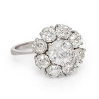 Diamond and White Gold Cluster Ring