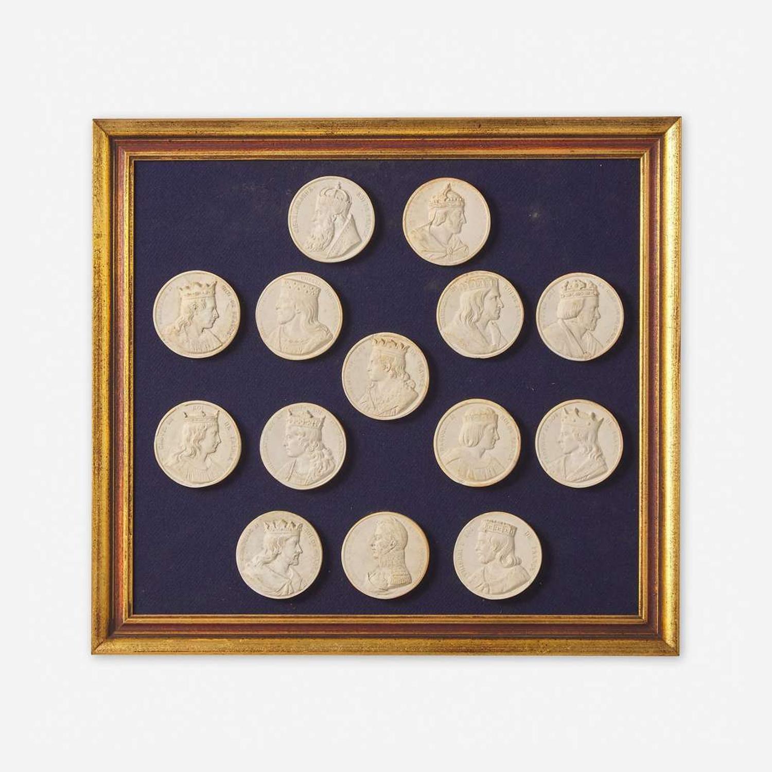 A Group of Six Framed Sets of Italian Plaster Intaglio Impressions 19th century