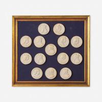 A Group of Six Framed Sets of Italian Plaster Intaglio Impressions 19th century
