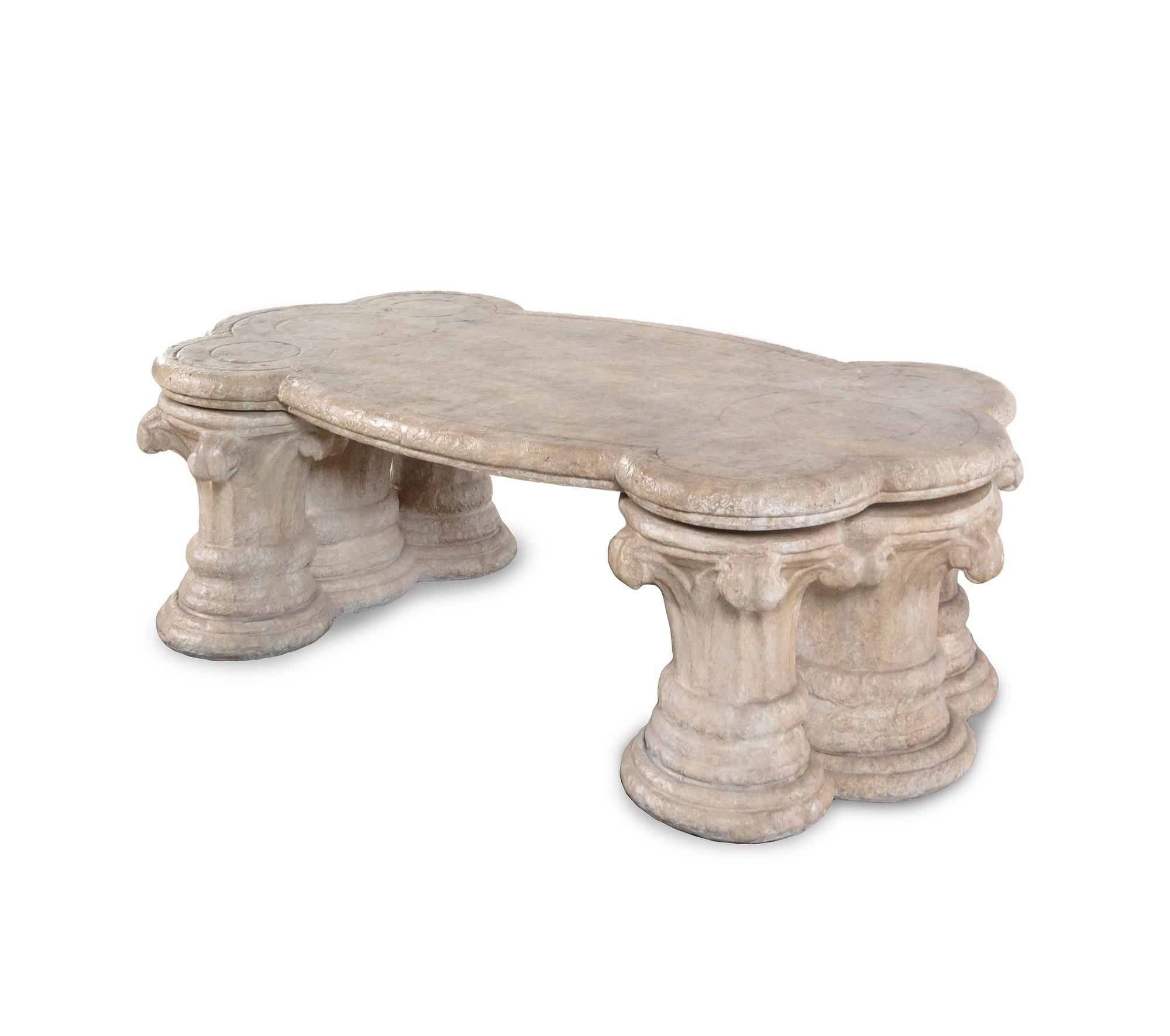 A Cast Stone Low Table