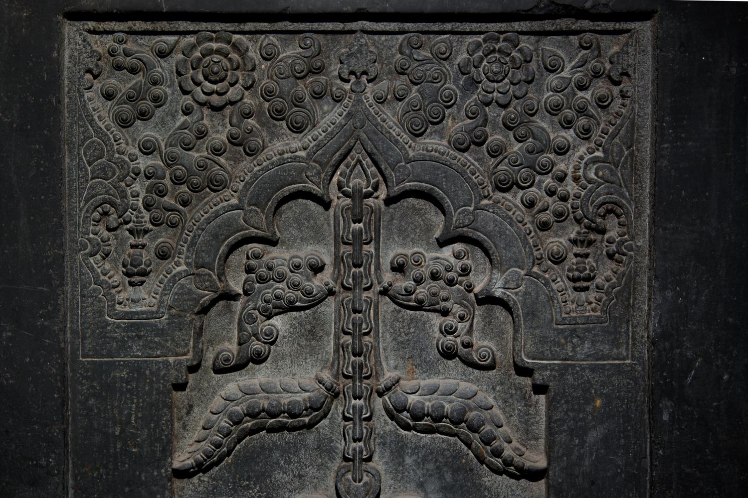A Fine Mughal Greystone Panel