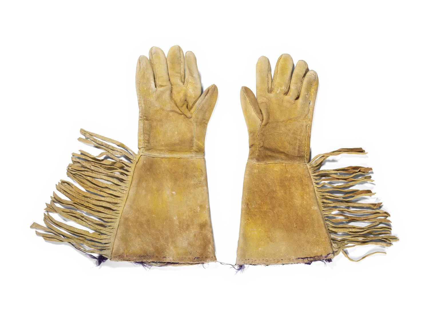 Apsáalooke [Crow] Beaded Hide Gauntlets