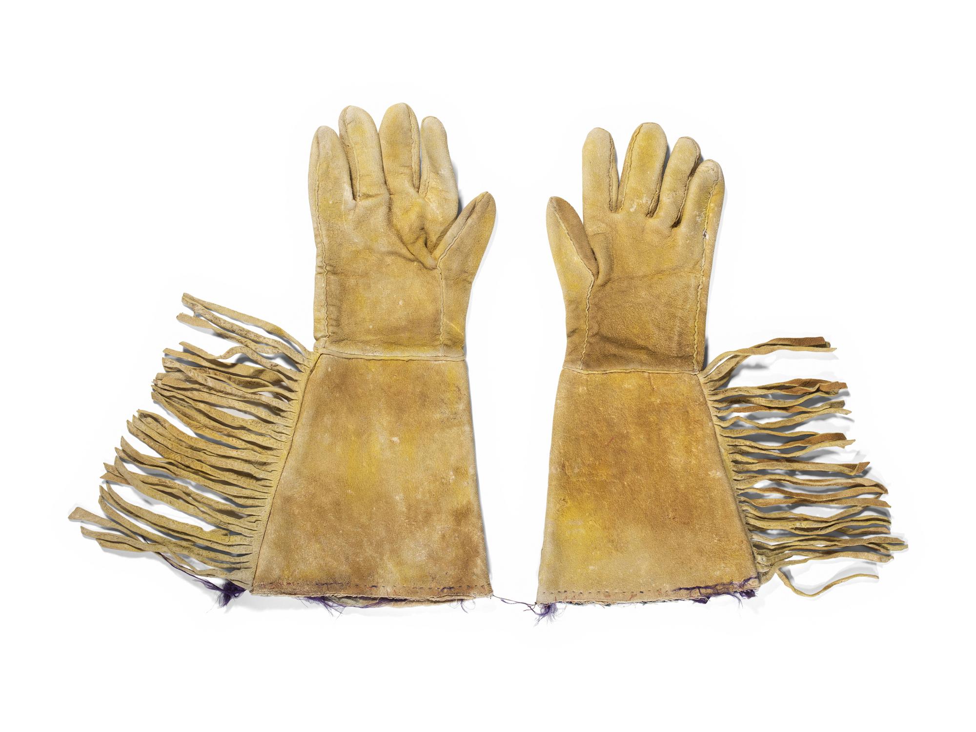 Apsáalooke [Crow] Beaded Hide Gauntlets