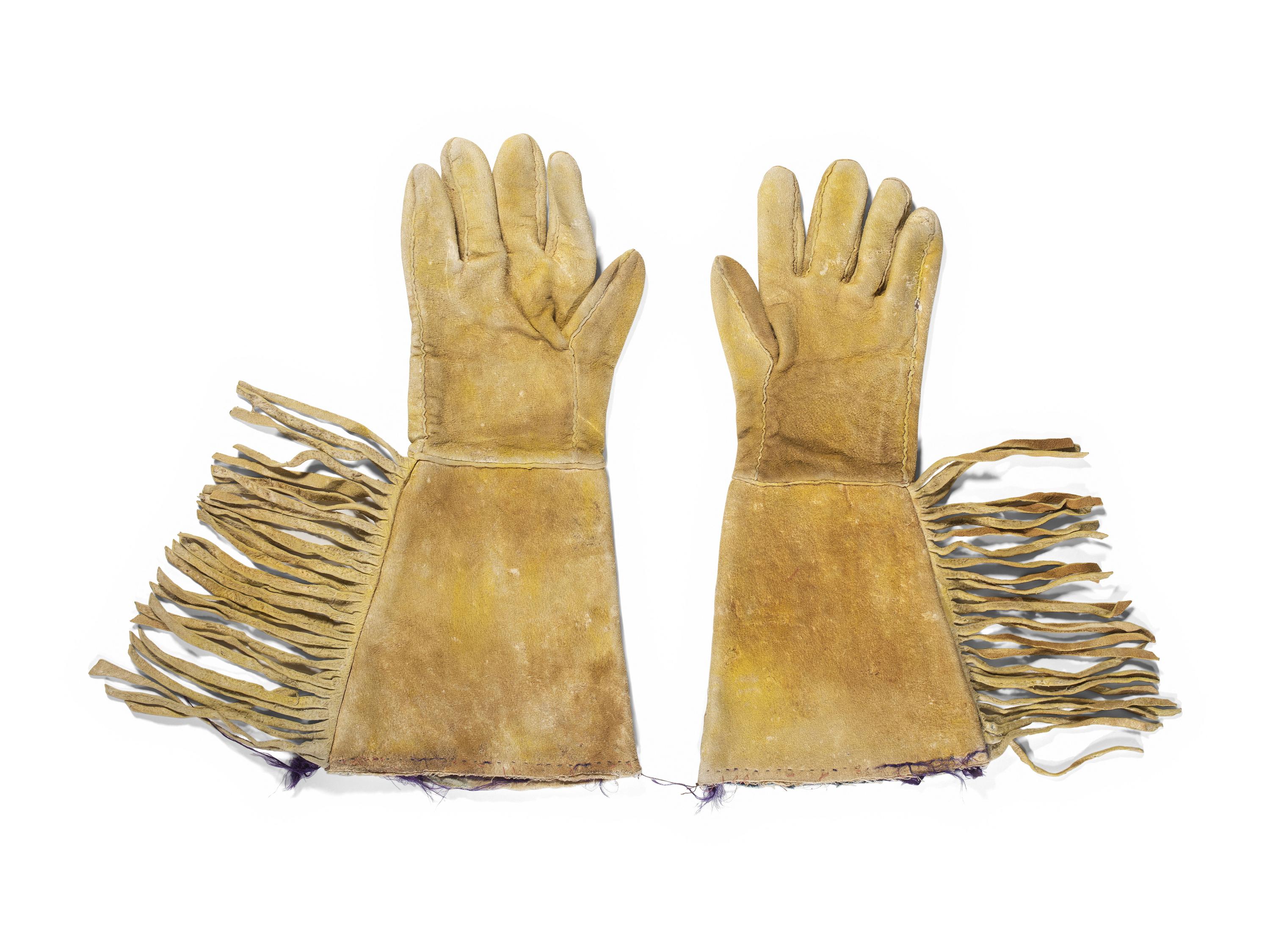 Apsáalooke [Crow] Beaded Hide Gauntlets