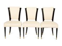A Set of Ten Art Deco Ebonized Dining Chairs Attributed to Maison Jansen